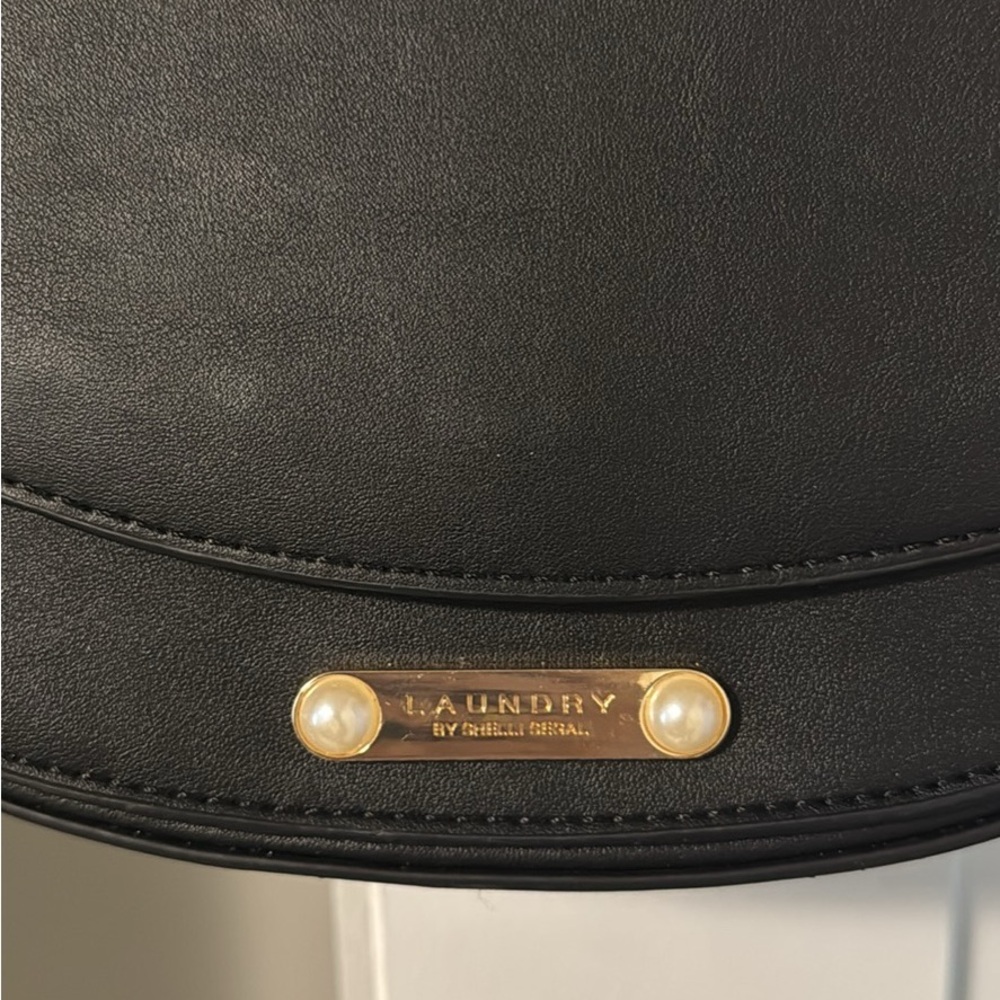 Black Leather Crossbody Bag - Laundry by Shelli Segal - Picture 3 of 3
